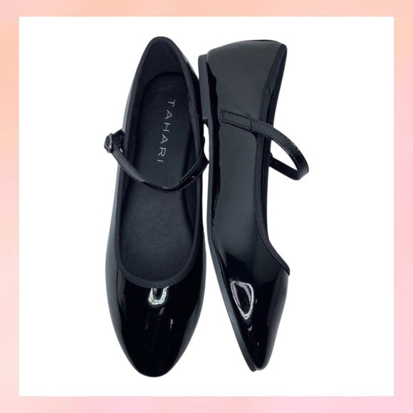 Tahari Shoes - Tahari Black Patent Mary Jane Flats – Sizes 7.5 & 8.5